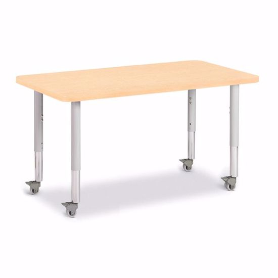 Picture of Berries® Rectangle Activity Table - 24" X 36", Mobile - Maple/Maple/Gray