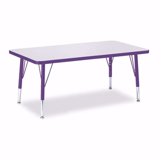 Picture of Berries® Rectangle Activity Table - 24" X 36", T-height - Gray/Purple/Purple