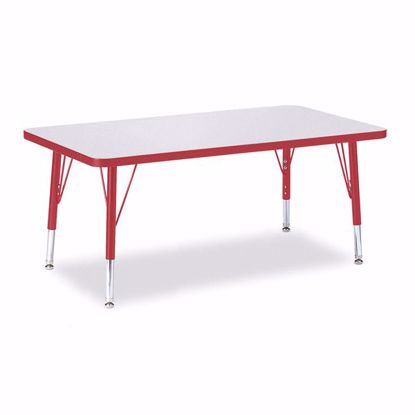 Picture of Berries® Rectangle Activity Table - 24" X 36", T-height - Gray/Red/Red