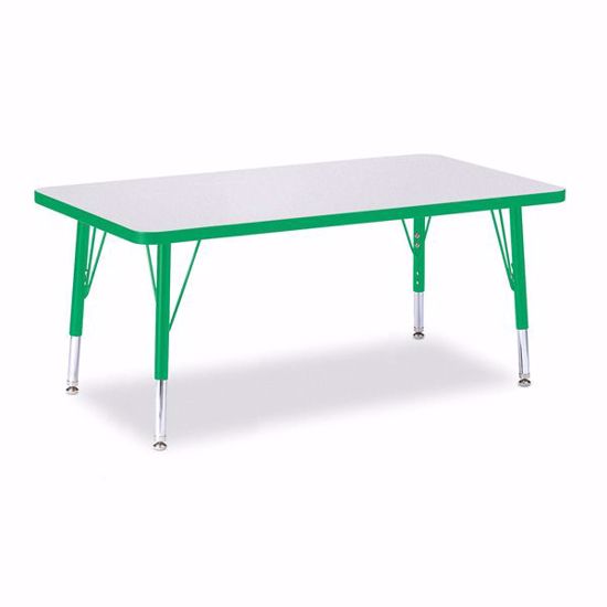 Picture of Berries® Rectangle Activity Table - 24" X 36", T-height - Gray/Green/Green