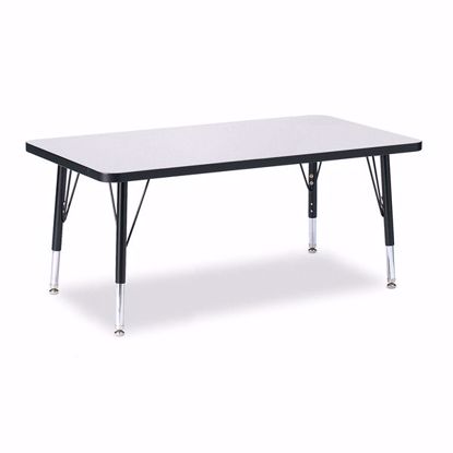 Picture of Berries® Rectangle Activity Table - 24" X 36", T-height - Gray/Black/Black