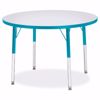 Picture of Berries® Round Activity Table - 36" Diameter, A-height - Gray/Teal/Teal