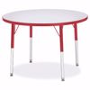 Picture of Berries® Round Activity Table - 36" Diameter, A-height - Gray/Yellow/Yellow