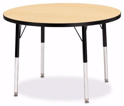 Picture of Berries® Round Activity Table - 36" Diameter, A-height - Maple/Black/Black