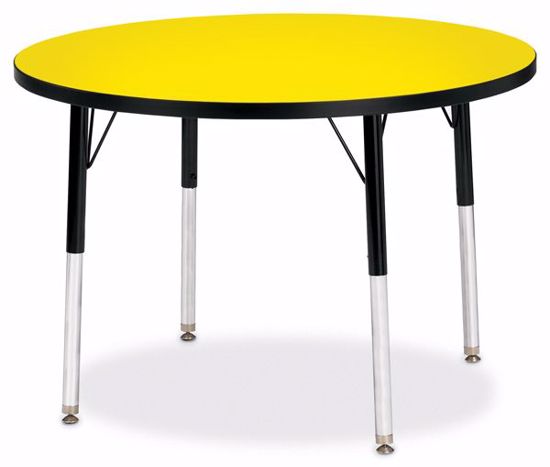 Picture of Berries® Round Activity Table - 36" Diameter, A-height - Yellow/Black/Black