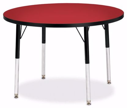 Picture of Berries® Round Activity Table - 36" Diameter, A-height - Red/Black/Black