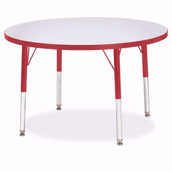 Picture of Berries® Round Activity Table - 36" Diameter, E-height - Gray/Red/Red