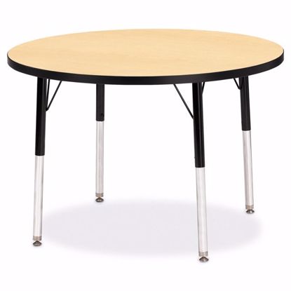 Picture of Berries® Round Activity Table - 36" Diameter, E-height - Maple/Black/Black