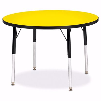 Picture of Berries® Round Activity Table - 36" Diameter, E-height - Yellow/Black/Black