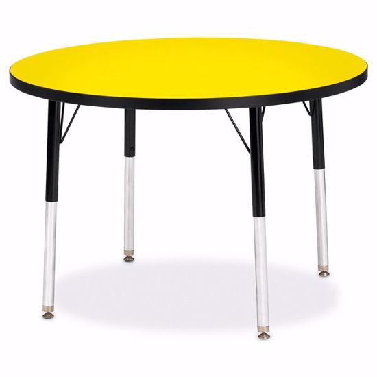 Picture of Berries® Round Activity Table - 36" Diameter, E-height - Yellow/Black/Black