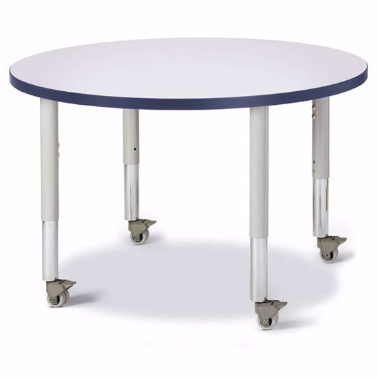 Picture of Berries® Round Activity Table - 36" Diameter, Mobile - Gray/Navy/Gray