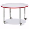 Picture of Berries® Round Activity Table - 36" Diameter, Mobile - Maple/Maple/Gray