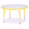 Picture of Berries® Round Activity Table - 36" Diameter, T-height - Gray/Yellow/Yellow