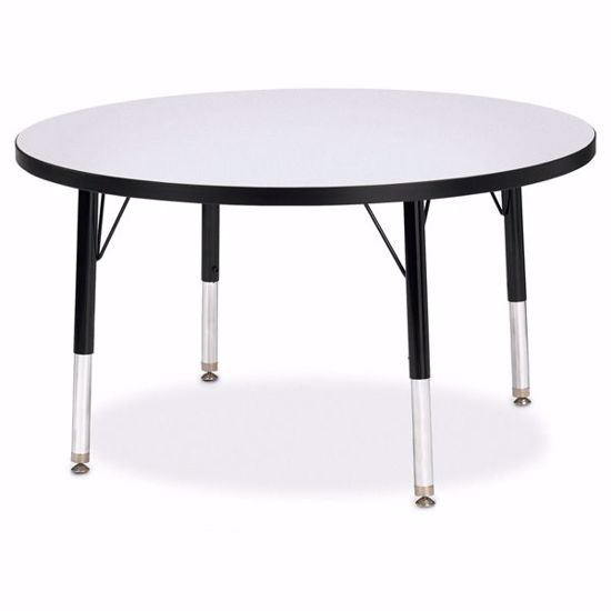 Picture of Berries® Round Activity Table - 36" Diameter, T-height - Gray/Black/Black