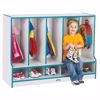 Picture of Rainbow Accents® Toddler 5 Section Coat Locker with Step - without Trays - Blue