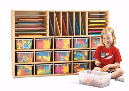 Picture of Young Time® Sectional Cubbie Storage - with Clear Trays