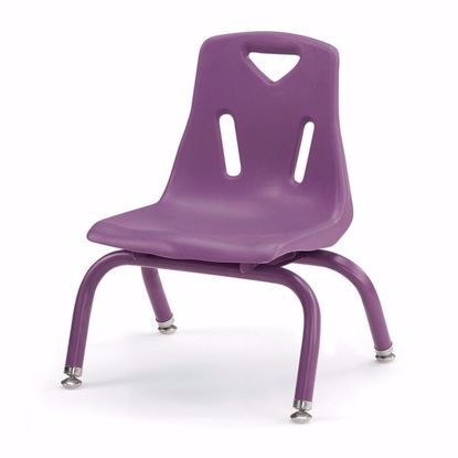 Picture of Berries® Stacking Chairs with Powder-Coated Legs - 8" Ht - Set of 6 - Purple