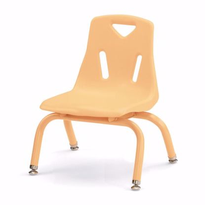Picture of Berries® Stacking Chairs with Powder-Coated Legs - 8" Ht - Set of 6 - Camel