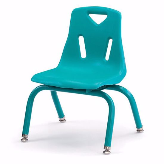 Picture of Berries® Stacking Chairs with Powder-Coated Legs - 10" Ht - Set of 6 - Teal