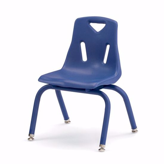 Picture of Berries® Stacking Chairs with Powder-Coated Legs - 12" Ht - Set of 6 - Blue