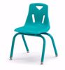 Picture of Berries® Stacking Chairs with Powder-Coated Legs - 14" Ht - Set of 6 - Teal