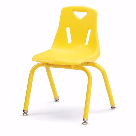 Picture of Berries® Stacking Chairs with Powder-Coated Legs - 14" Ht - Set of 6 - Yellow