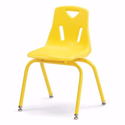Picture of Berries® Stacking Chairs with Powder-Coated Legs - 16" Ht - Set of 6 - Yellow