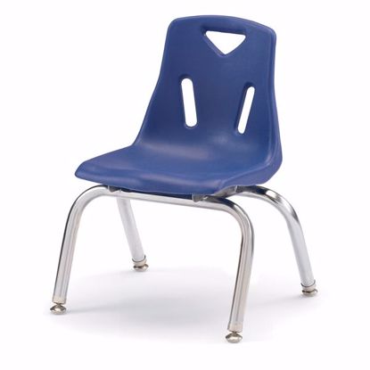Picture of Berries® Stacking Chairs with Chrome-Plated Legs - 10" Ht - Set of 6 - Blue