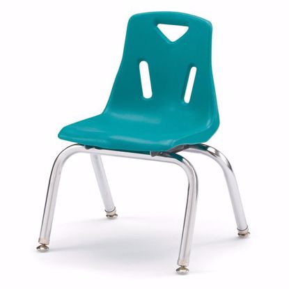 Picture of Berries® Stacking Chair with Chrome-Plated Legs - 12" Ht - Teal