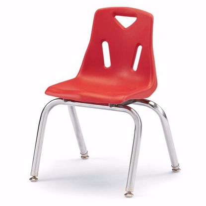 Picture of Berries® Stacking Chair with Chrome-Plated Legs - 14" Ht - Red