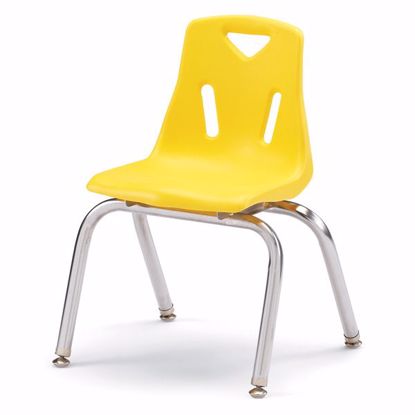 Picture of Berries® Stacking Chairs with Chrome-Plated Legs - 14" Ht - Set of 6 - Yellow