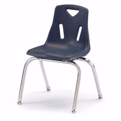Picture of Berries® Stacking Chair with Chrome-Plated Legs - 16" Ht - Navy