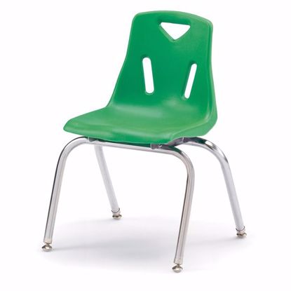 Picture of Berries® Stacking Chair with Chrome-Plated Legs - 16" Ht - Green