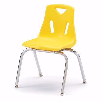 Picture of Berries® Stacking Chairs with Chrome-Plated Legs - 16" Ht - Set of 6 - Yellow