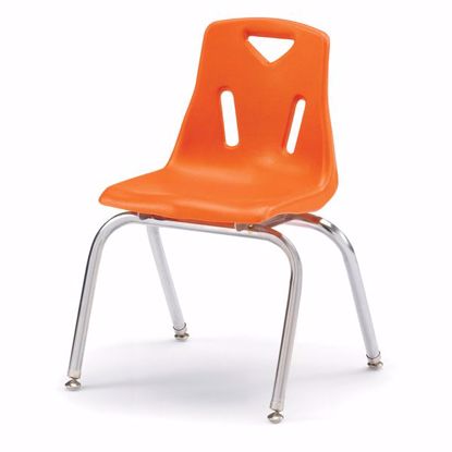 Picture of Berries® Stacking Chairs with Chrome-Plated Legs - 16" Ht - Set of 6 - Orange