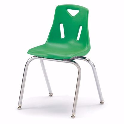 Picture of Berries® Stacking Chair with Chrome-Plated Legs - 18" Ht - Green