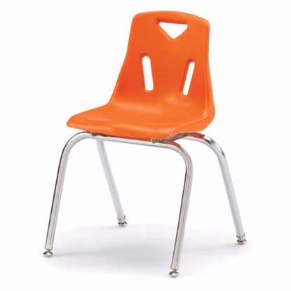 Picture of Berries® Stacking Chairs with Chrome-Plated Legs - 18" Ht - Set of 6 - Orange