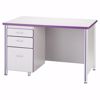 Picture of Berries® Teachers' 66" Desk with 2 Pedestals - Gray/Blue