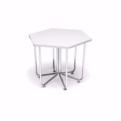 Picture of HEX TABLE - WHITE TOP WITH CHROME FRAME