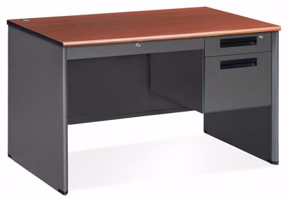 Picture of 30x48 Sgl Ped Desk w/CD Gry Frame Cherry