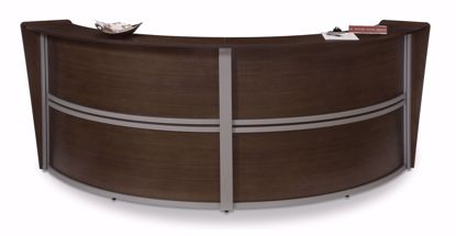 Picture of DOUBLE CURVED RECEPTION STATION - WALNUT