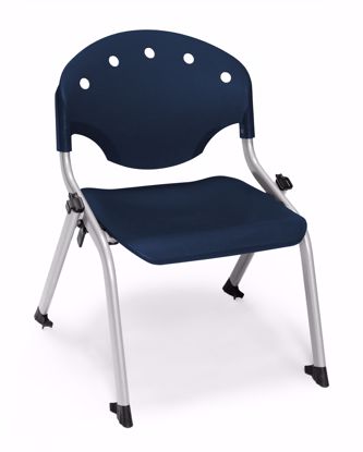 Picture of 4 PACK STUDENT CHAIR 46 - SILVER/BLUE