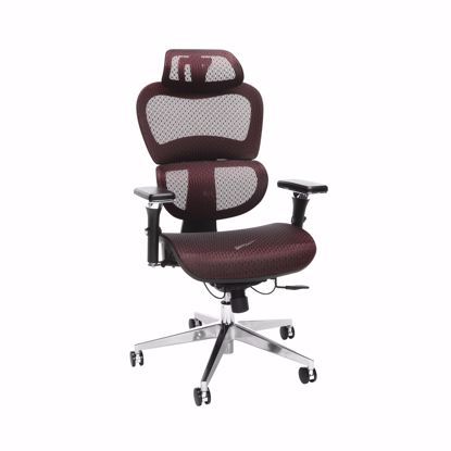 Picture of Ergo Mesh Chair with Headrest BURGUNDY