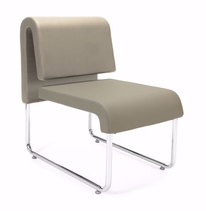 Picture of 2 PACK UNO RECEPTION CHAIR - PU TAUPE