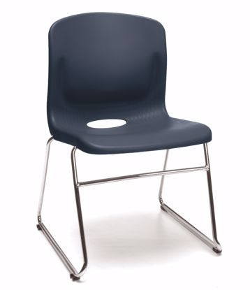 Picture of 4 PACK NAVY SLED BASE CHAIR W/LUMBAR SUPPORT