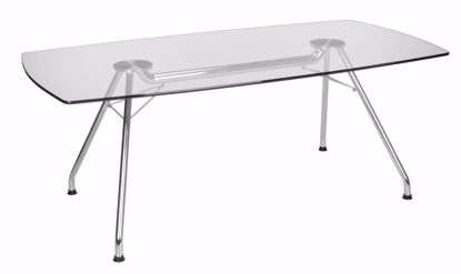 Picture of GLASS CONFERENCE TABLE 39X77 STEEL BASE