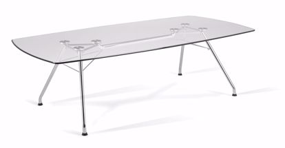 Picture of GLASS CONFERENCE TABLE 47X94 STEEL BASE