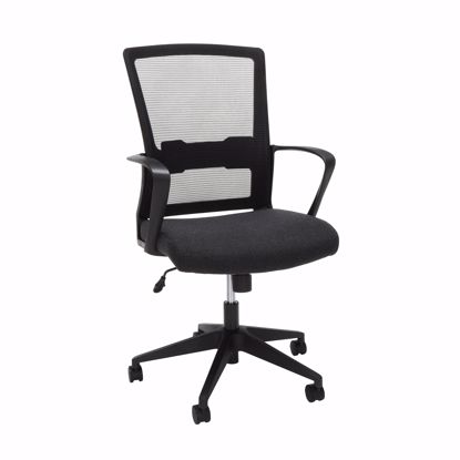 Picture of Black Mid-Back Mesh Work Chair, Black Fabric