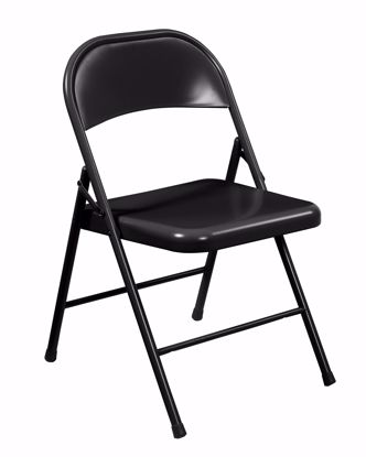 Picture of Commercialine® All-Steel Folding Chair, Black (Pack of 4)