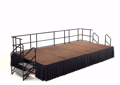 Picture of NPS®  8' x 12' Stage Package, 24" Height, Hardboard Floor, Box Pleat Black Skirting